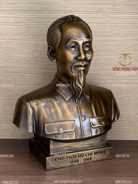 Tượng bác Hồ 42cm -48cm -23cm-30cm bằng đồng màu hun nâu