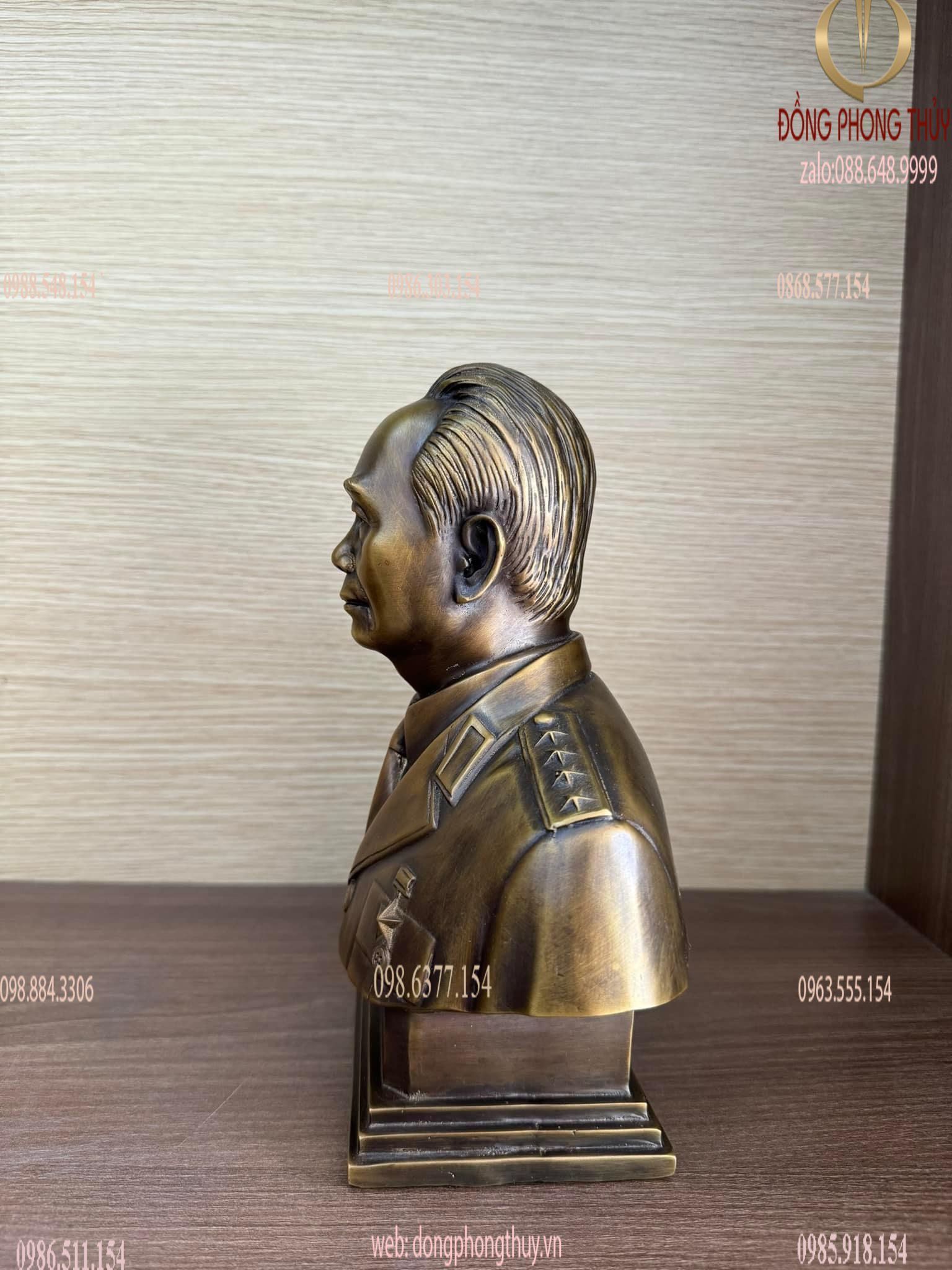 Tượng Bác Giáp 23cm -30cm bằng đồng màu hun nâu