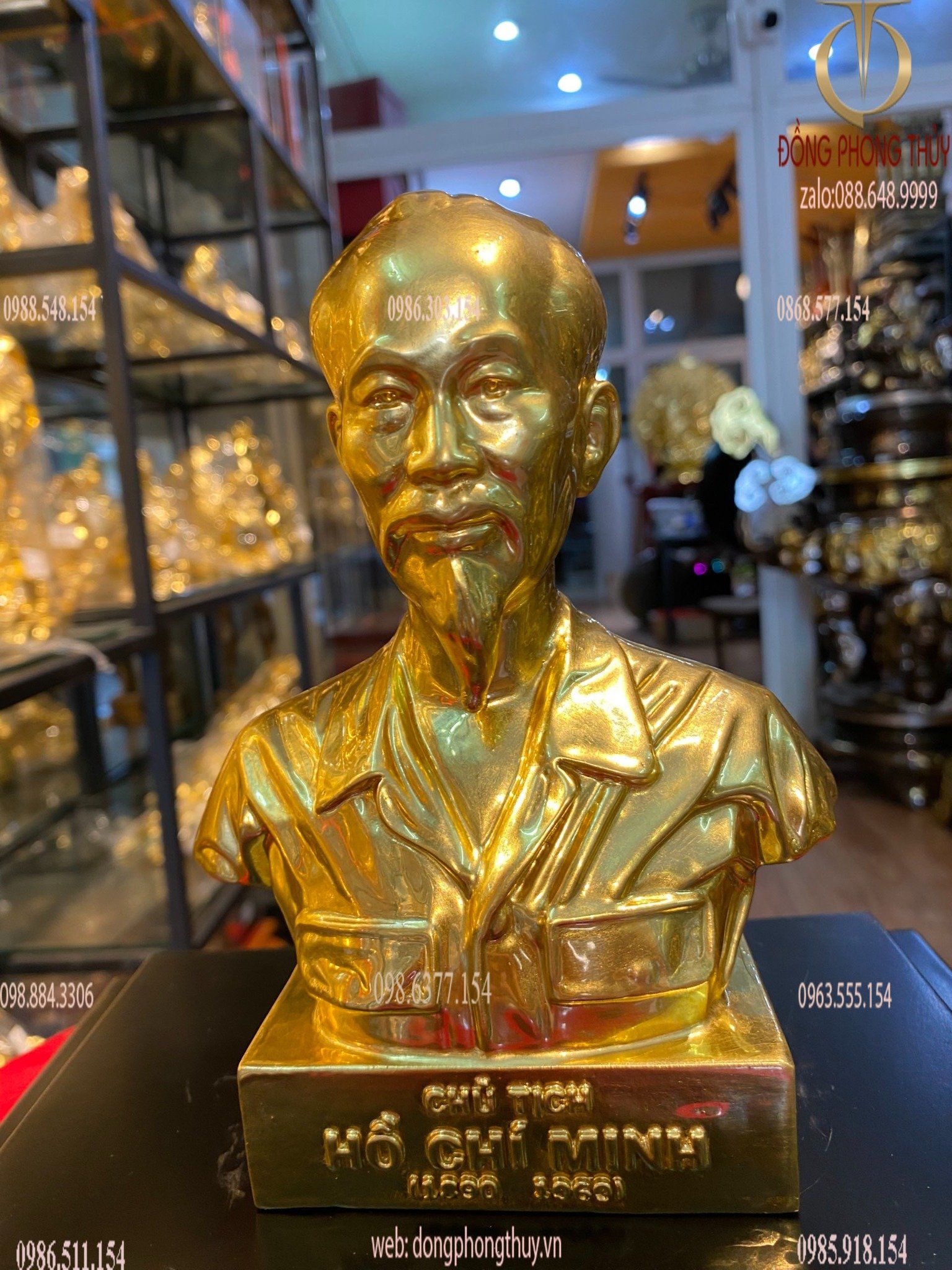 Tượng bác hồ 18cm dát vàng 24k
