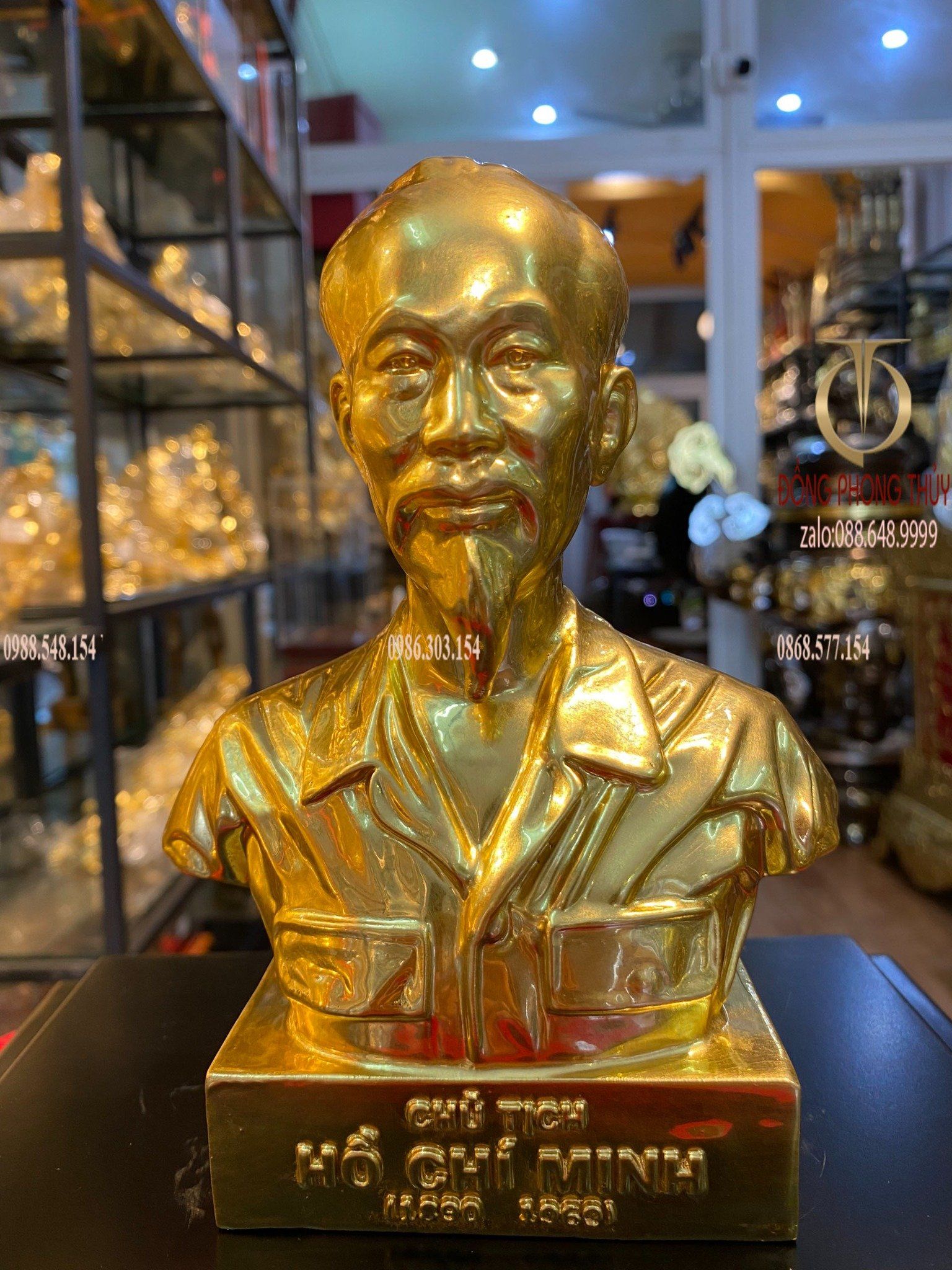 Tượng bác hồ 18cm dát vàng 24k
