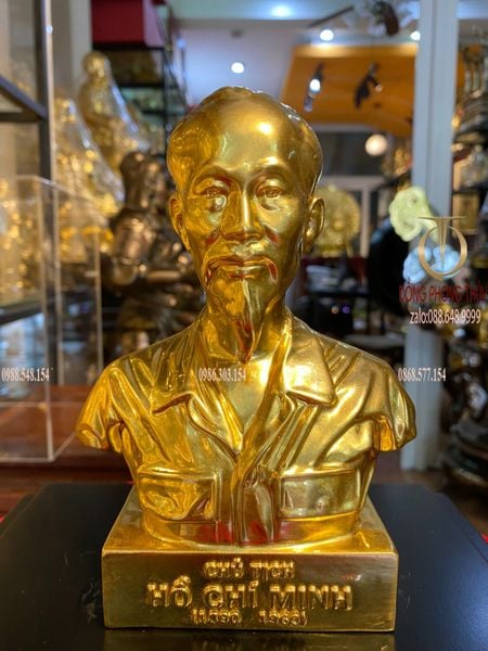 Tượng bác hồ 18cm dát vàng 24k