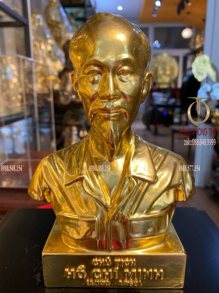 Tượng bác hồ 18cm dát vàng 24k