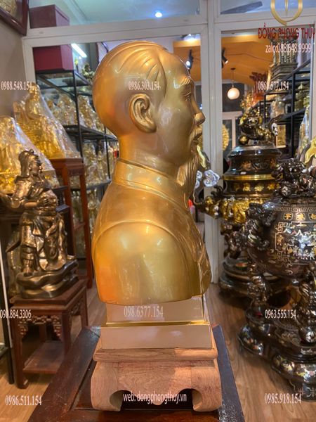 Tượng bác hồ 42cm bằng đồng đỏ