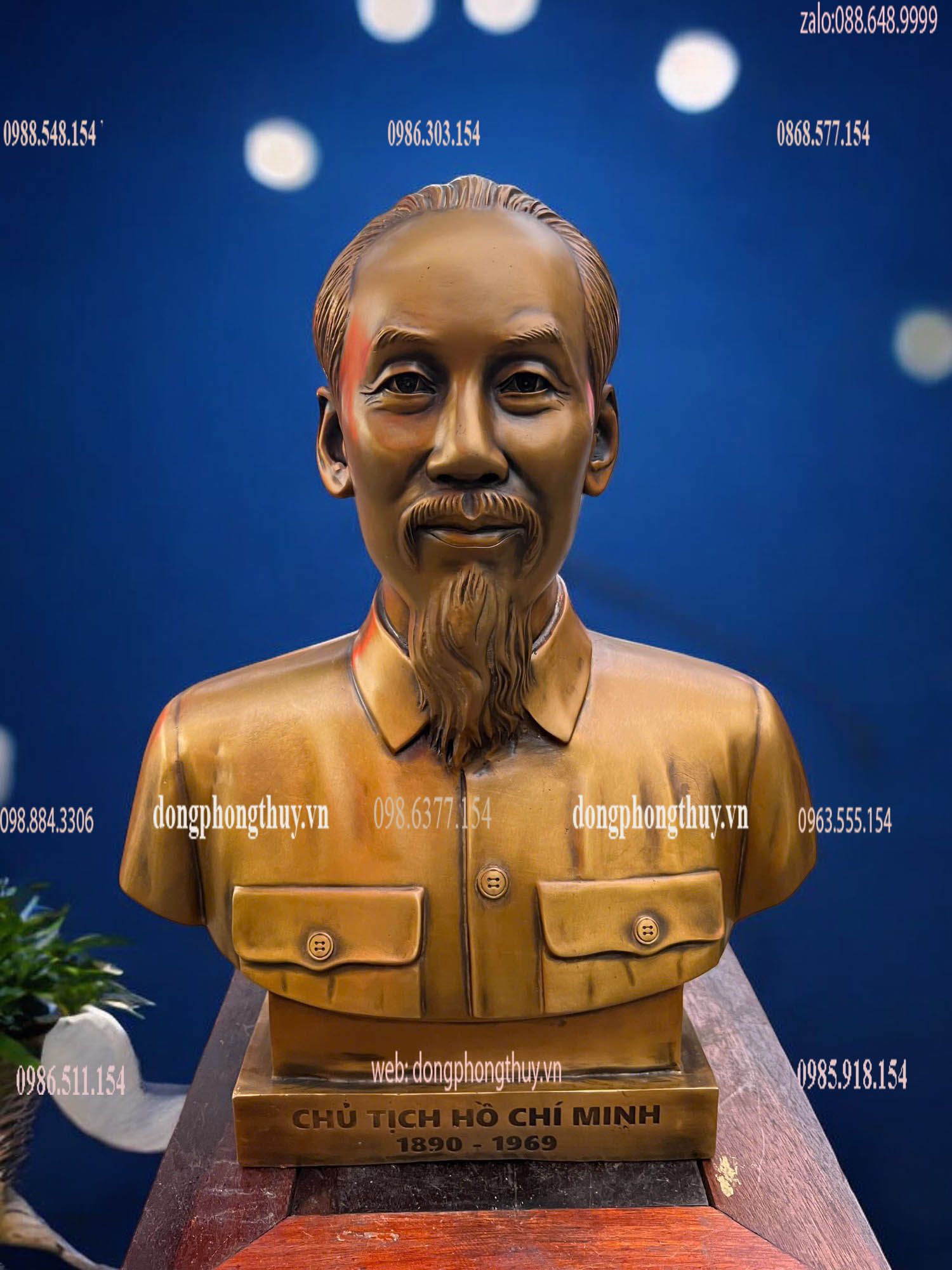 Tượng Bác Hồ 42cm bằng đồng