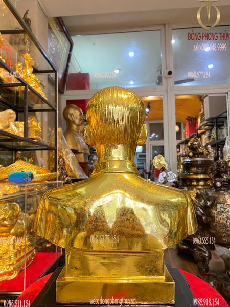 Tượng Bác Hồ 30cm dát vàng nano