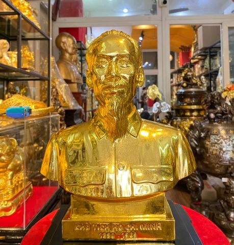 Tượng Bác Hồ 30cm dát vàng nano