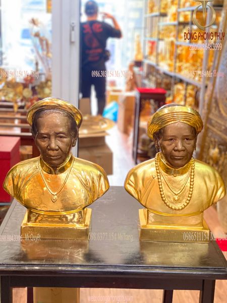 Tượng chân dung - tượng truyền thần cao 48cm dát vàng 24k
