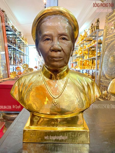 Tượng chân dung - tượng truyền thần cao 48cm dát vàng 24k