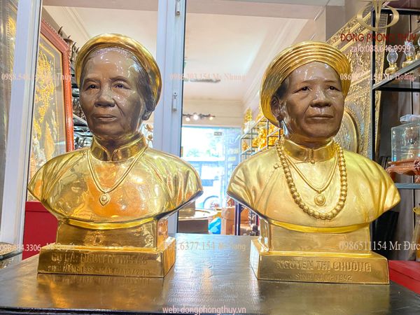 Tượng chân dung - tượng truyền thần cao 48cm dát vàng 24k