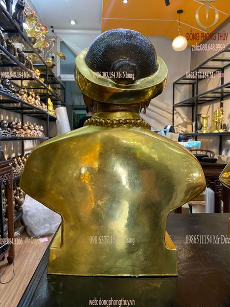 Tượng chân dung - tượng truyền thần cao 48cm dát vàng 24k