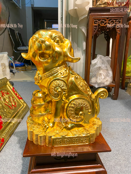 Tượng chó phong thủy dát vàng 24k
