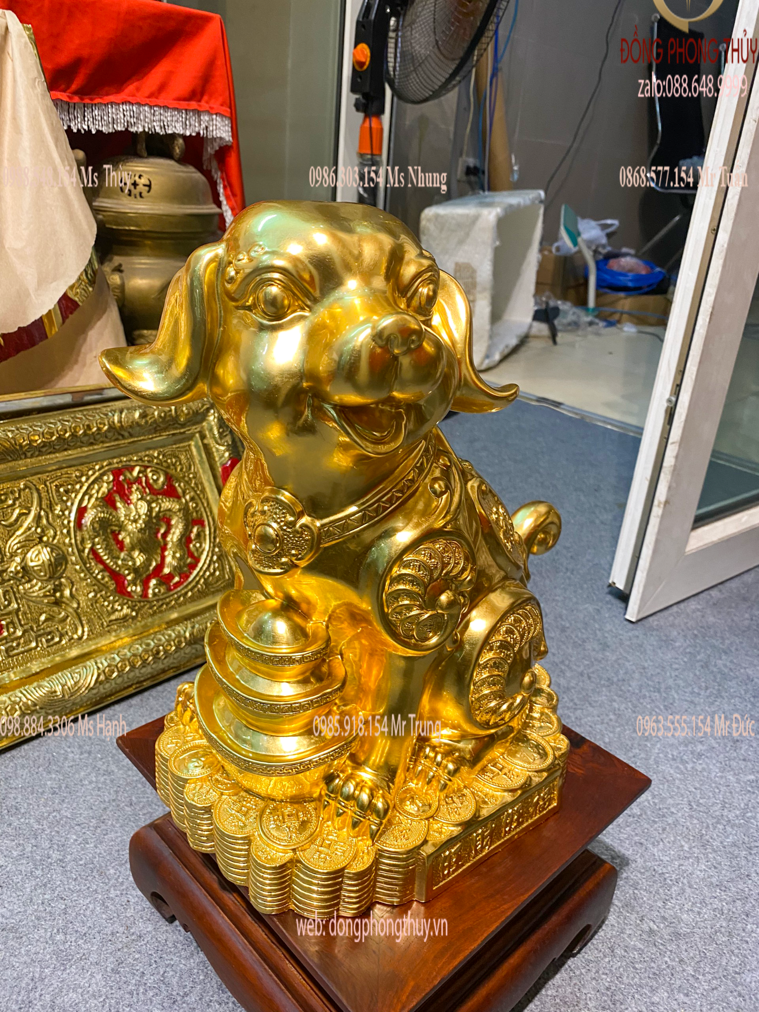 Tượng Chó phong thủy dát vàng 24k