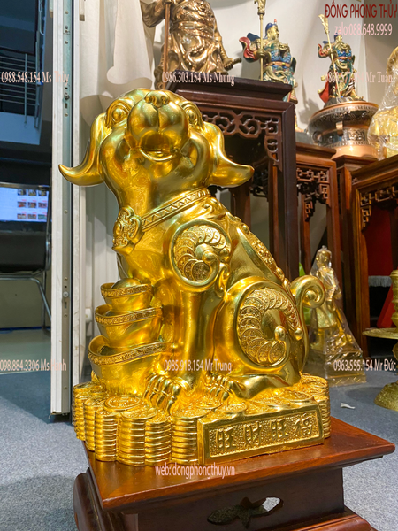 tượng chó phong thủy dát vàng 24k