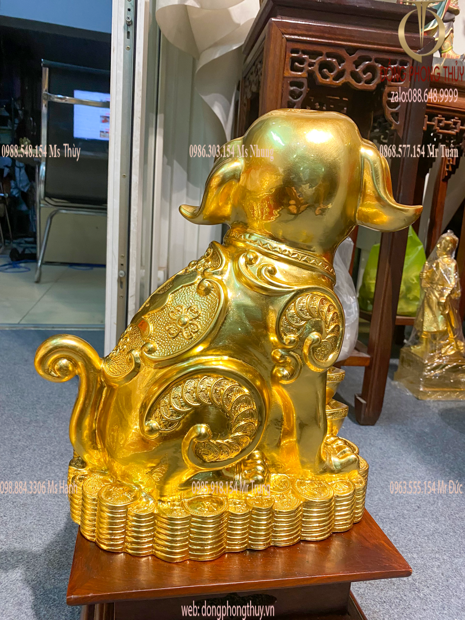 Tượng Chó phong thủy dát vàng 24k