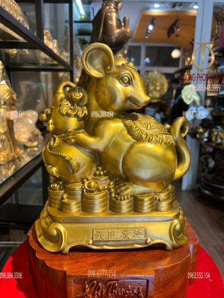 Tượng chuột phong thủy cao 26 nặng 3kg chữ Nho