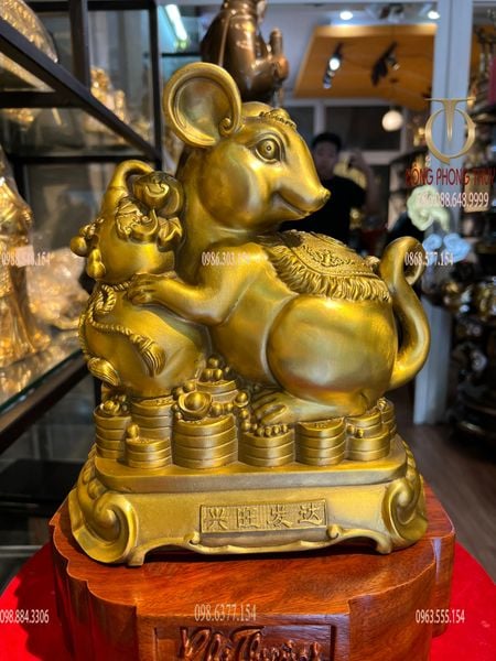 Tượng chuột phong thủy cao 26 nặng 3kg chữ Nho