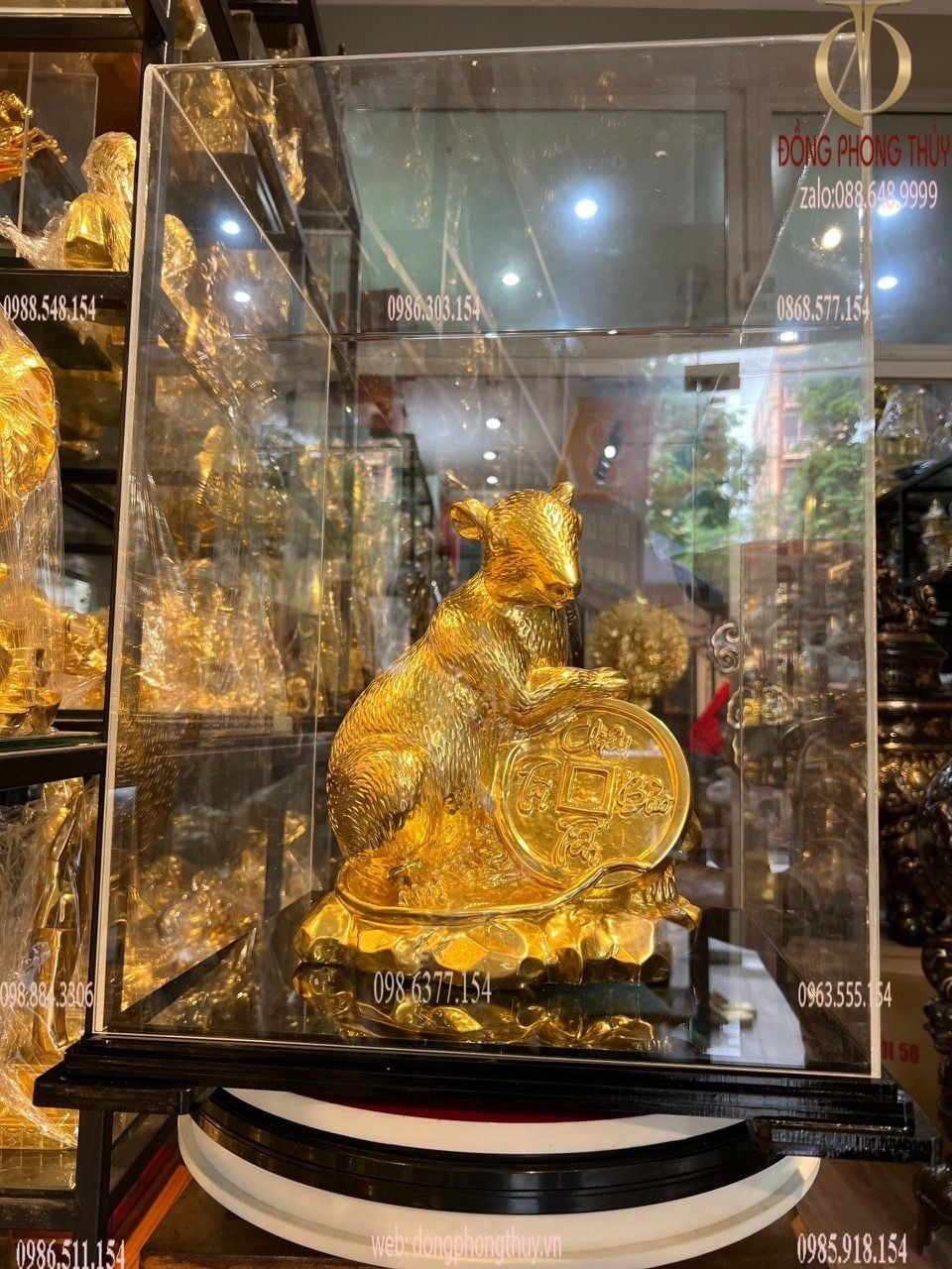 Tượng chuột phong thủy dát vàng 24k