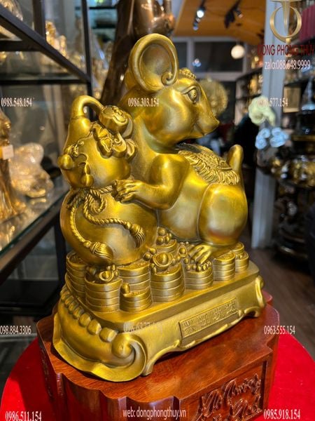Tượng chuột phong thủy cao 26 nặng 3kg chữ Nho