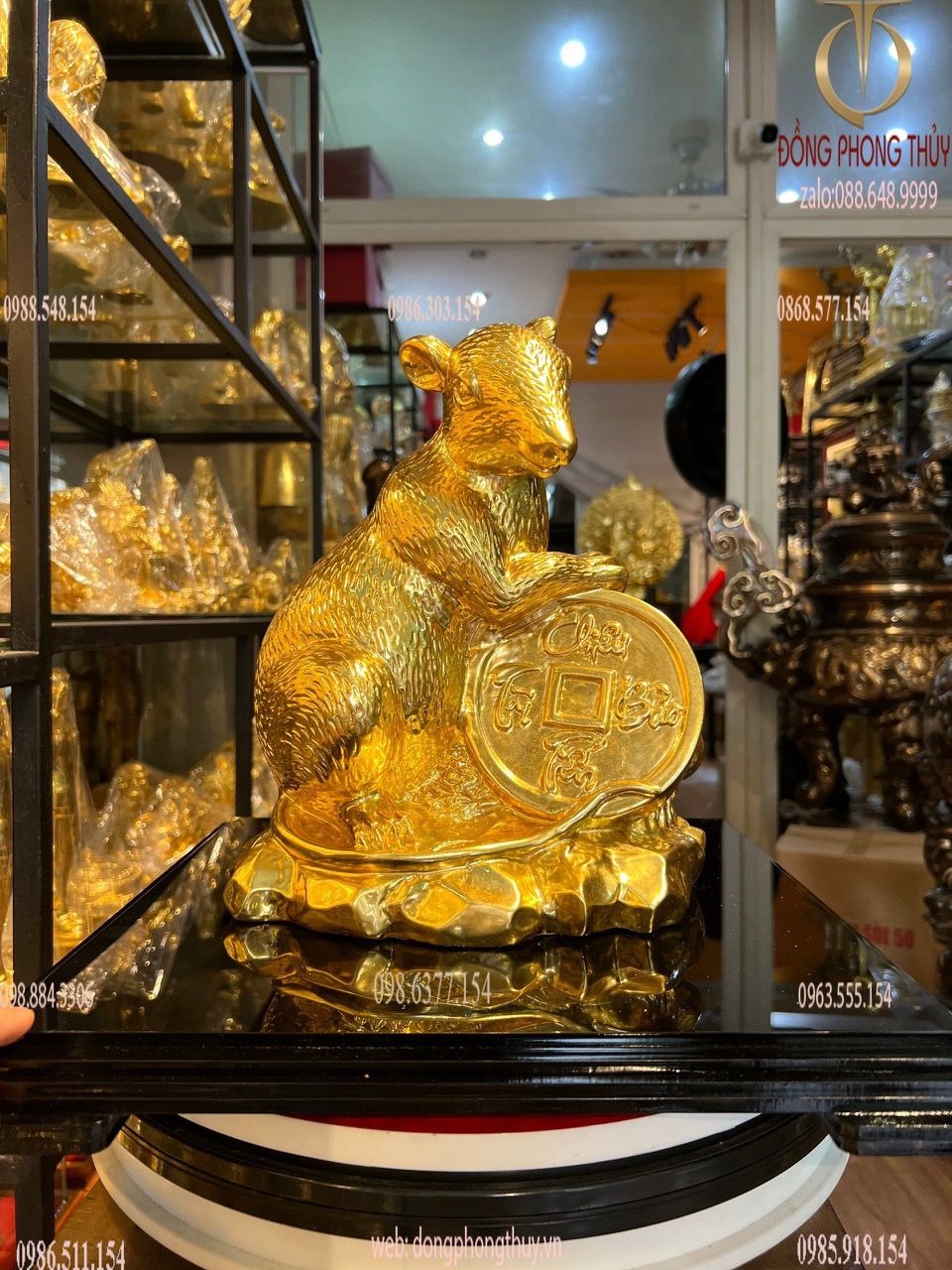 Tượng chuột phong thủy dát vàng 24k