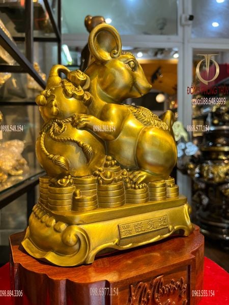 Tượng chuột phong thủy cao 26 nặng 3kg chữ Nho