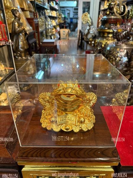 Thiềm thừ - Cóc ngậm tiền bằng đồng dát vàng 24k