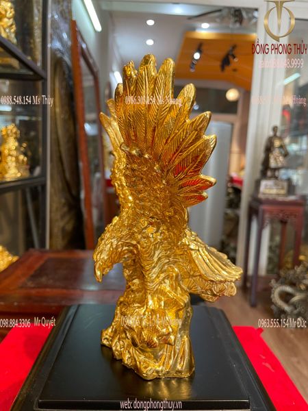 Quà tặng sếp: Tượng đại bàng cao 20cm dát vàng 24k