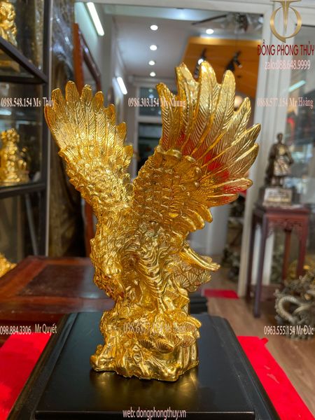 Tượng đại bàng cao 20cm dát vàng 24k