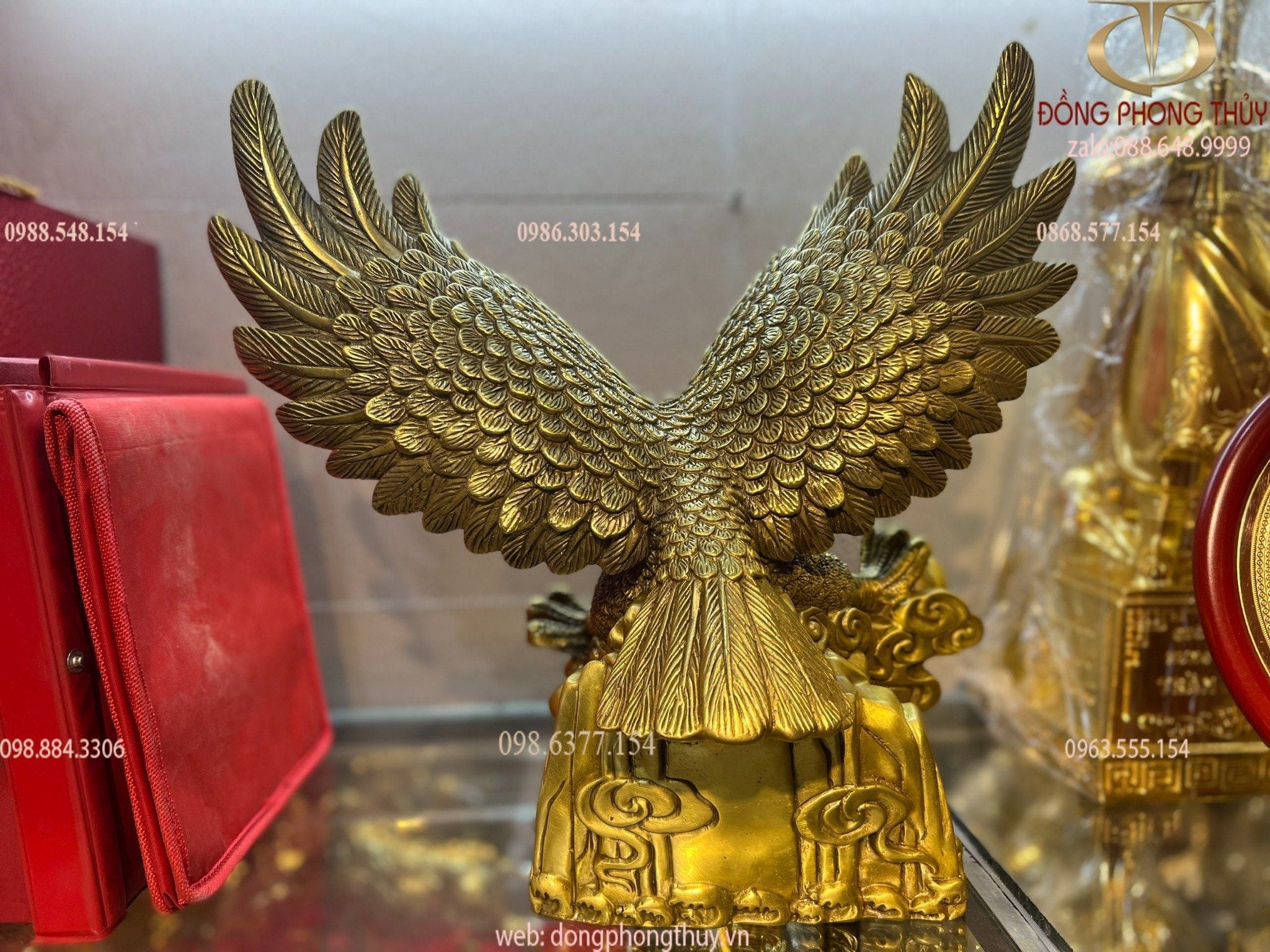 Tượng đại bàng bằng đồng cao 40cm ngang 35cm nặng 6kg