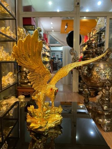 Quà tặng sếp: Tượng đại bàng bằng đồng dát vàng 24k cao 23, ngang 11,5, nặng 2kg