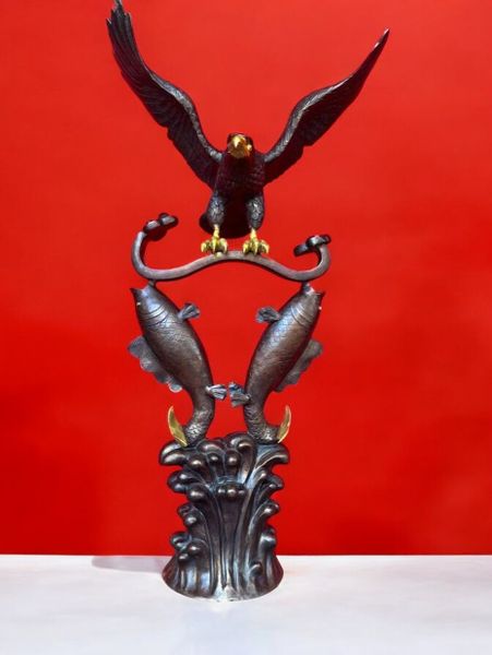 Tượng đại bàng song ngư như ý bằng đồng