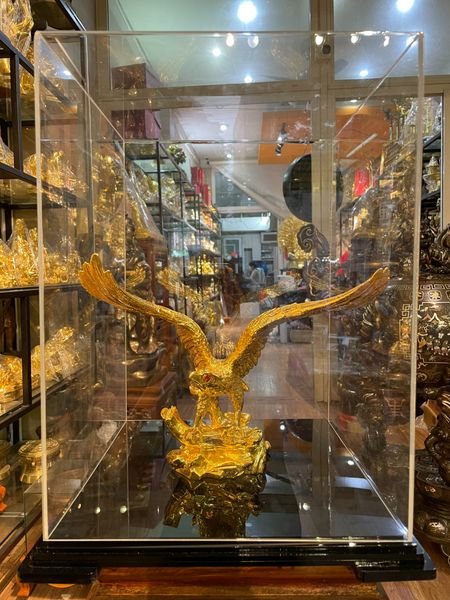 Quà tặng sếp: Tượng đại bàng bằng đồng dát vàng 24k cao 23, ngang 11,5, nặng 2kg