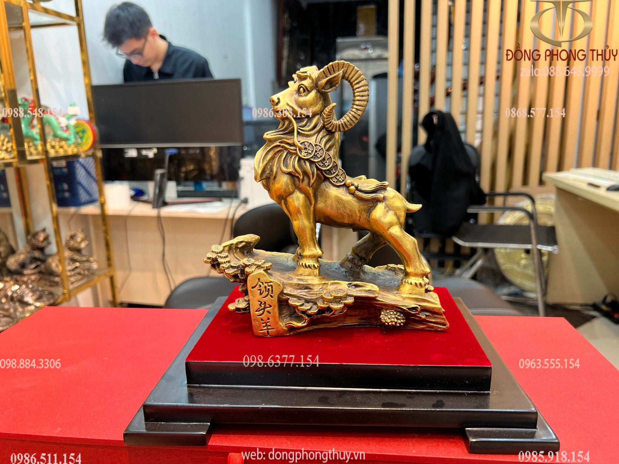 Tượng dê phong thủy bằng đồng