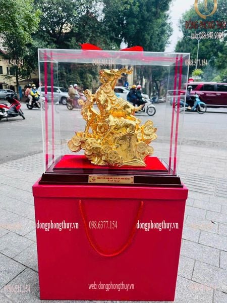 Tượng dê tam dương khai thái dát vàng 24k