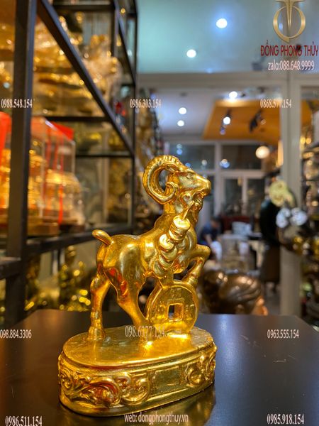 Tượng dê dát vàng 24k