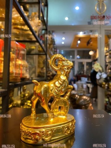 Tượng dê dát vàng 24k