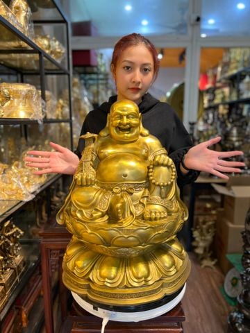 Tượng di lặc bằng đồng Cao 50cm ngang 40cm sâu 36cm nặng 24,5kg