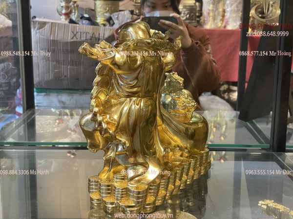 Tượng phật di lặc dát vàng 24k Cao 27cm nặng 4,4kg