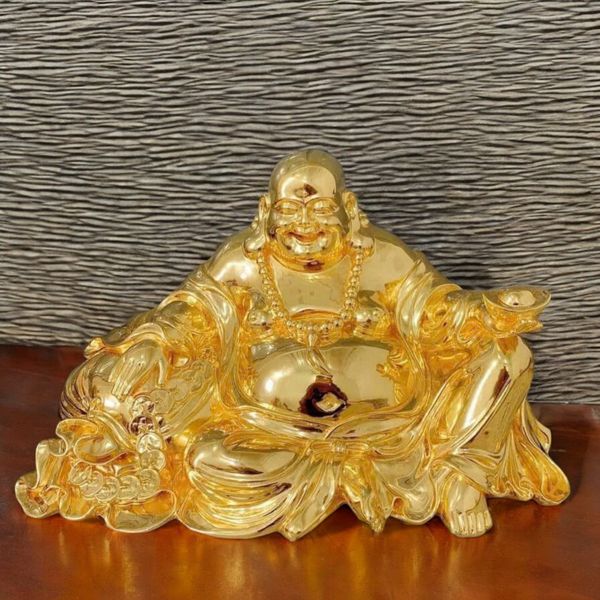 Tượng phật di lặc dát vàng 24k Cao 22 ngang 38 nặng 9kg