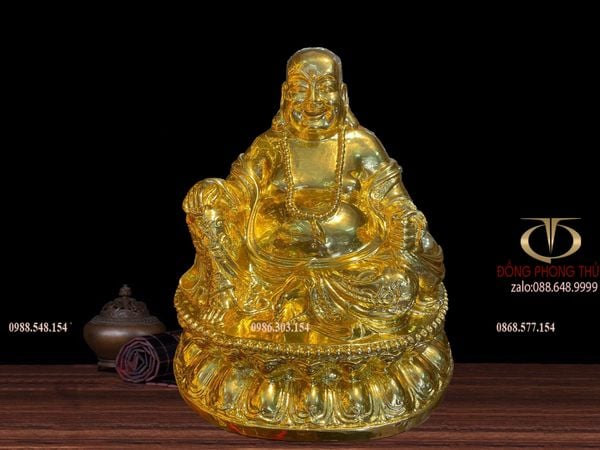 Tượng phật di lặc dát vàng 24k cao 48 ngang 43 sâu 32 nặng 29kg