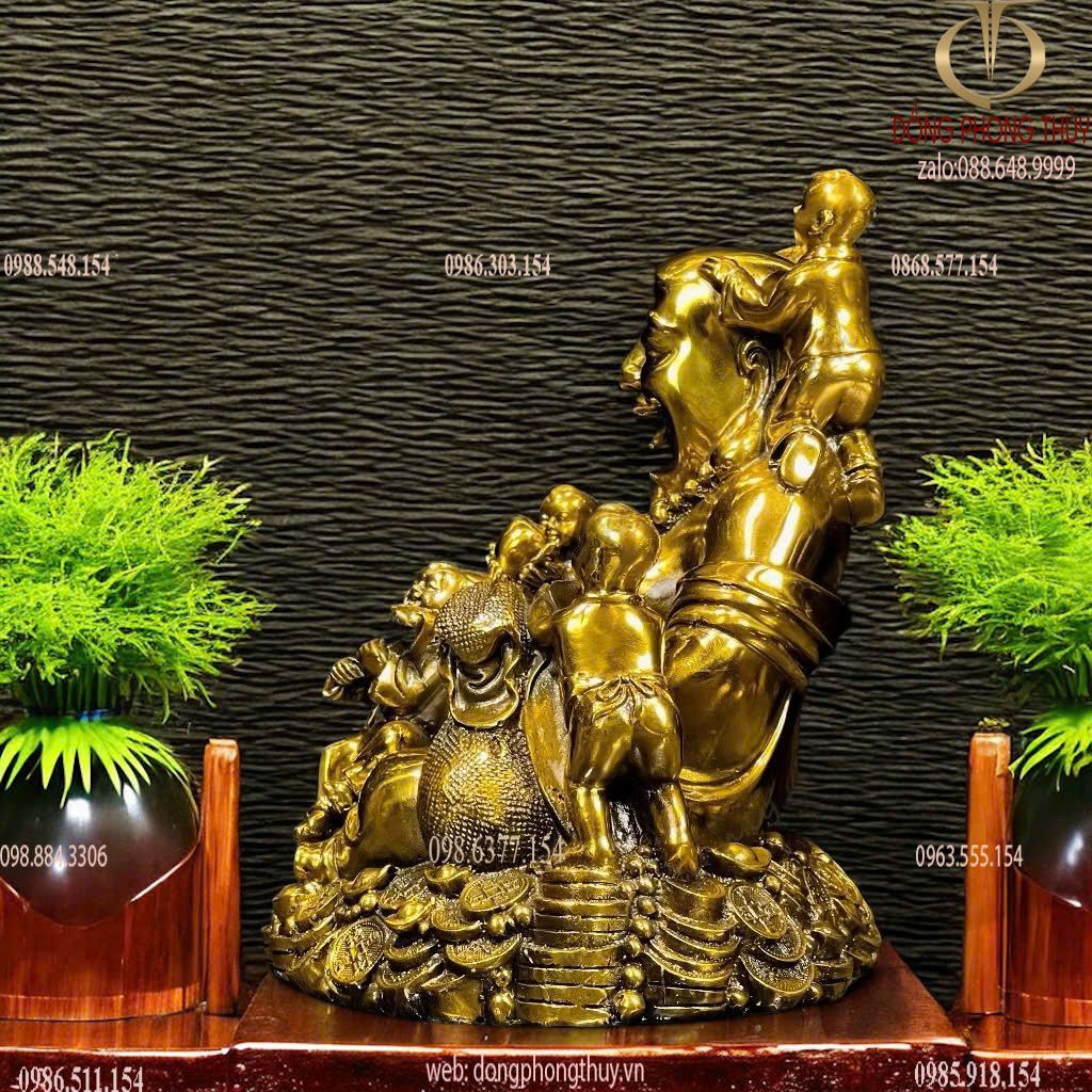 Di lặc ngũ phúc bằng đồng cao 26x27 6kg