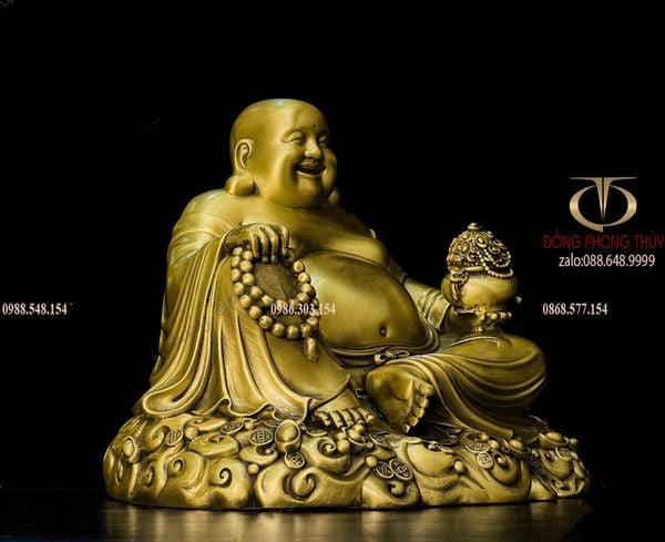 Tượng di lặc cao 18 nặng 2kg bằng đồng