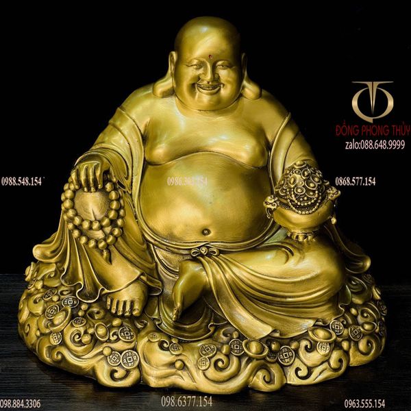 Tượng di lặc cao 18 nặng 2kg bằng đồng