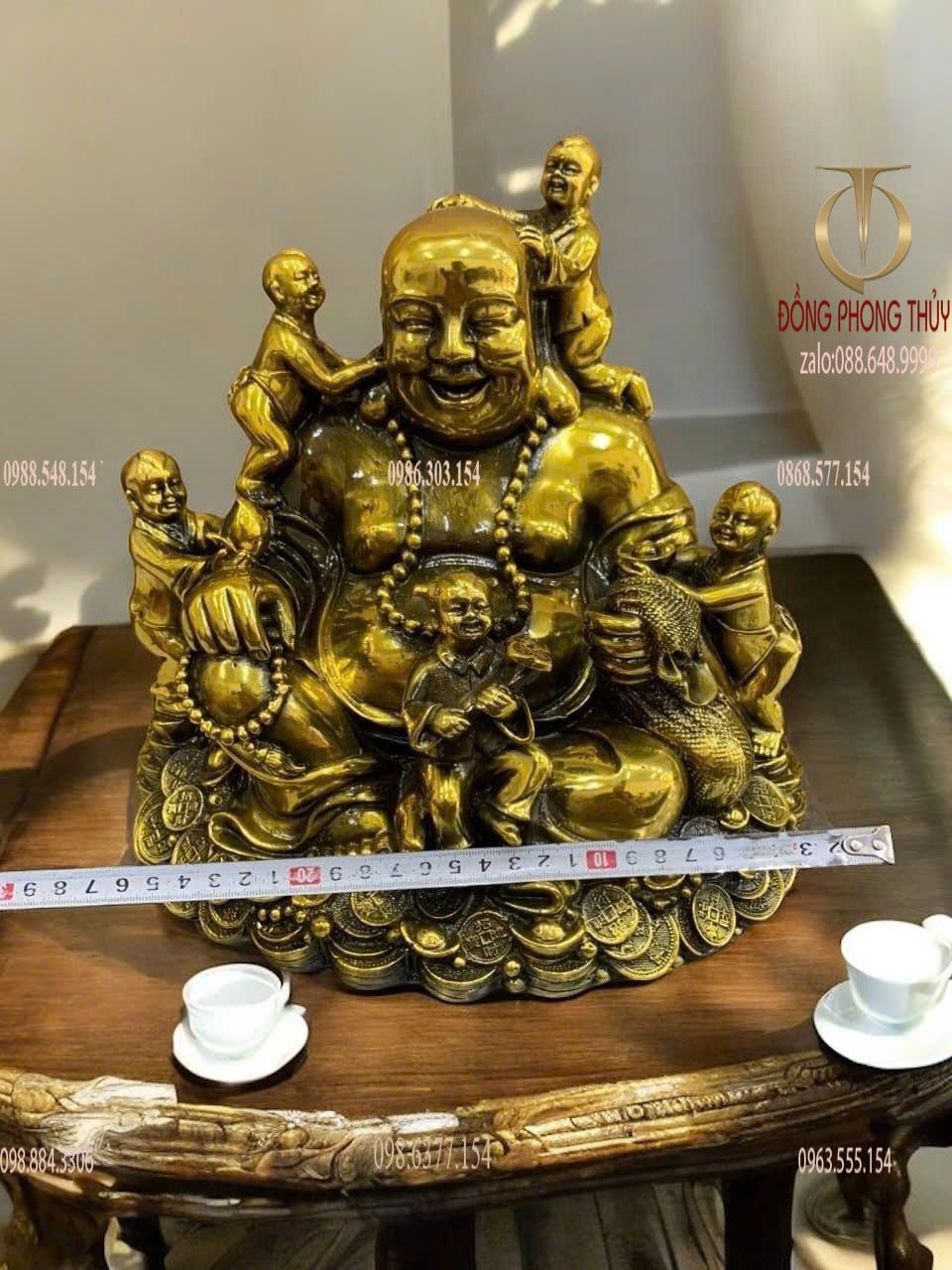 Di lặc ngũ phúc bằng đồng cao 26x27 6kg