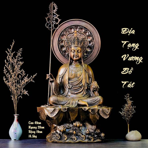 Tôn Tượng Địa Tạng Vương 38cm-49cm Hào Quang bằng đồng