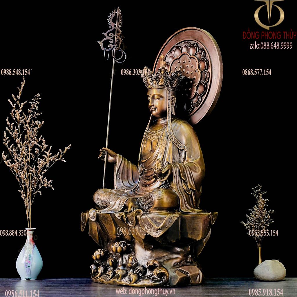 Tôn Tượng Địa Tạng Vương Bồ Tát Hào Quang Sen