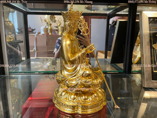 Tượng địa tạng vương dát vàng 24k cao 27cm