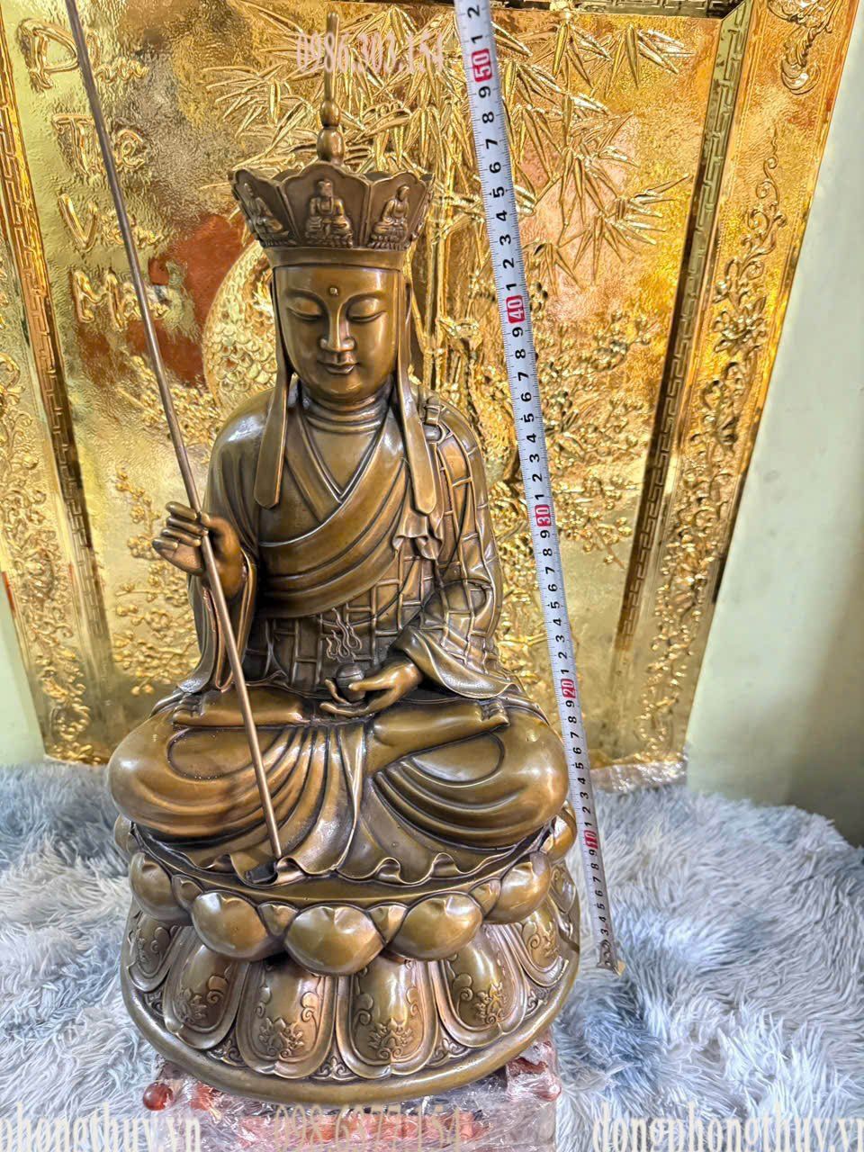 Tượng Địa Tạng Vương 48cm bằng đồng hun