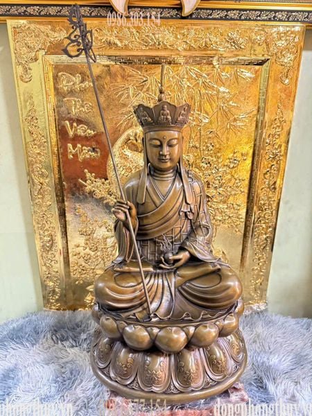 Tượng Địa Tạng Vương 48cm nặng 16kg bằng đồng hun