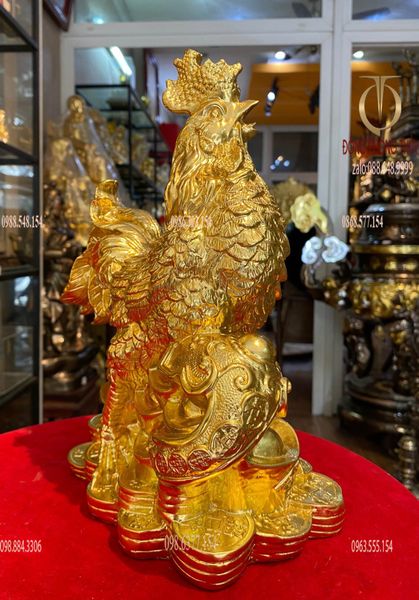 Tượng gà trống dát vàng 24k