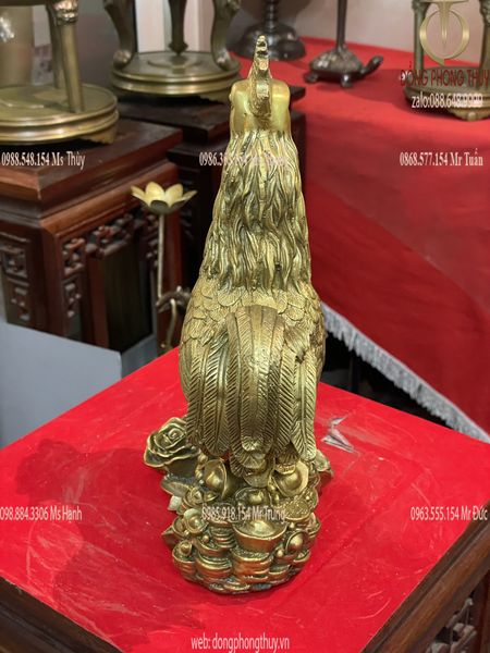 gà phong thủy hoa hồng cao 29cm